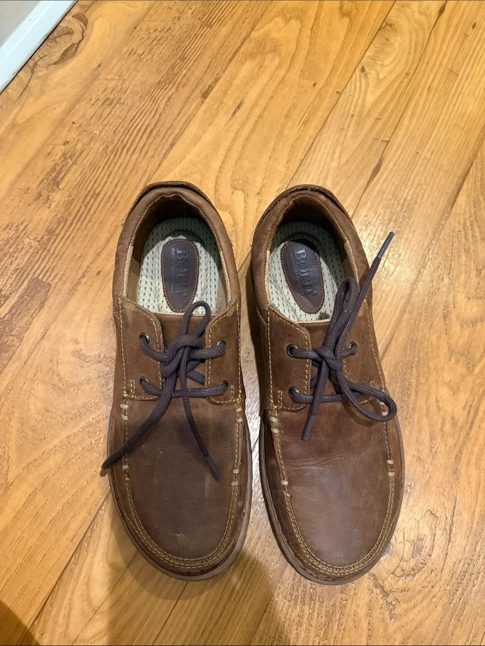 Clarks Brown Leather Boat-Style Lace-Up Shoes